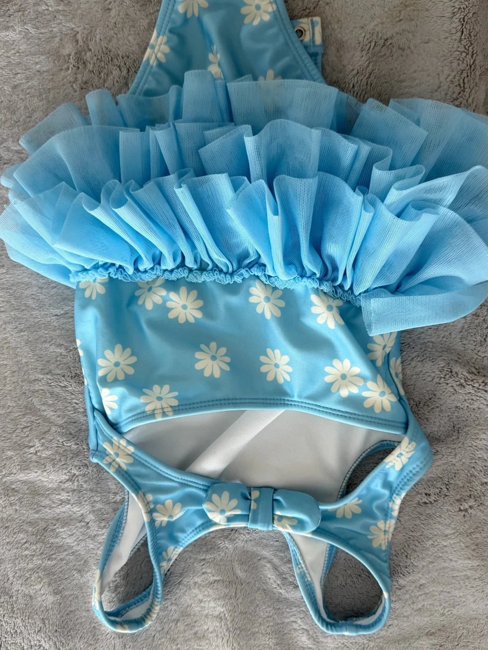 Cat & Jack Light Blue Daisy Ruffle Tutu Swimsuit